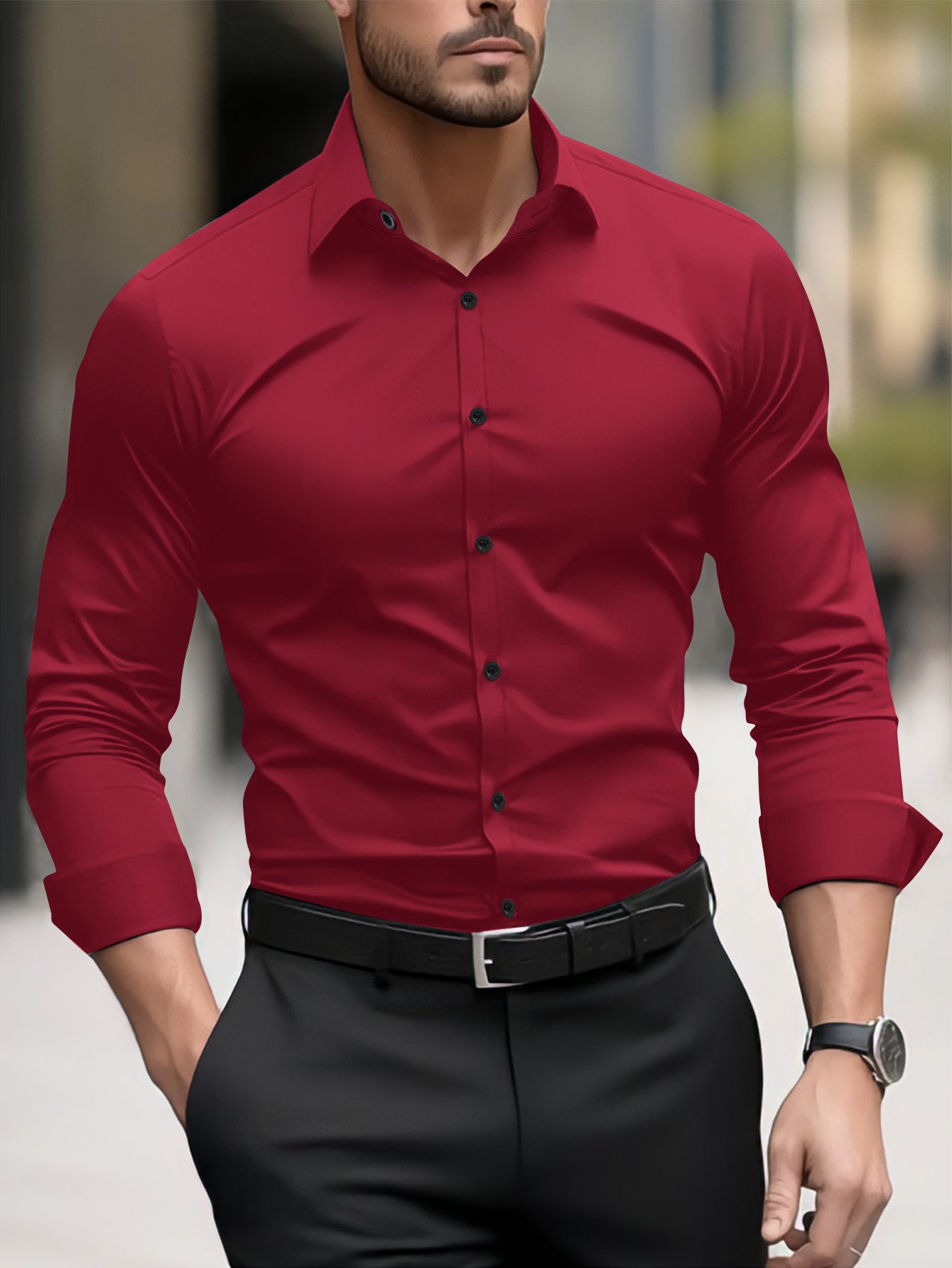 Urban Gents | Long Sleeved Business Casual Shirt