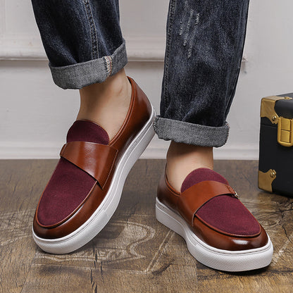 Men's slip-on leather leisure slippers