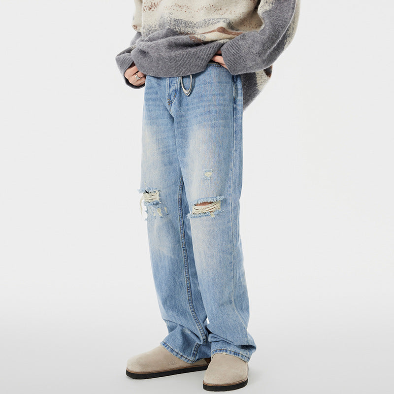Urban Gents | Ripped Wide-Leg Jeans