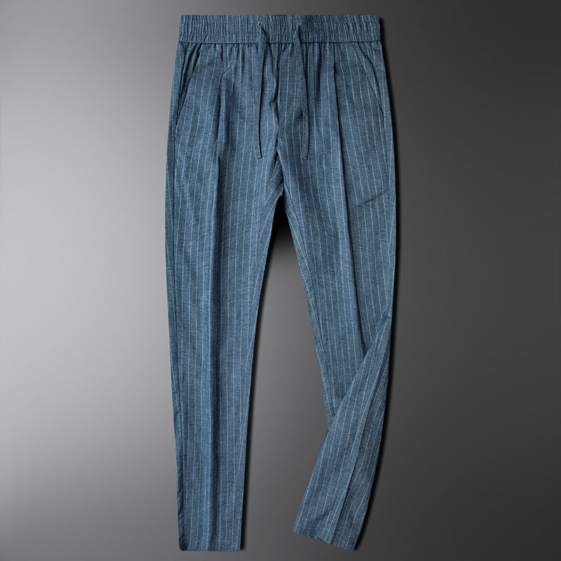 Urban Gents | Striped Linen Casual Pants