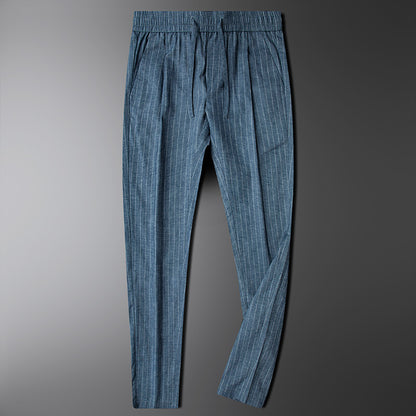 Urban Gents | Striped Linen Casual Pants