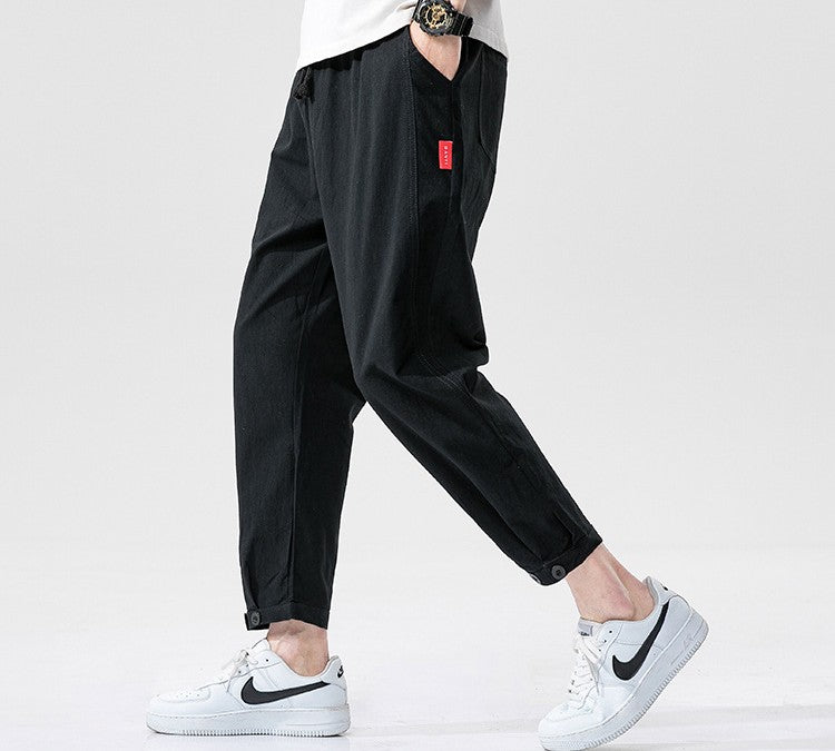 Cotton Linen Cropped Pants