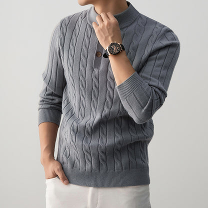 Cable Knit Henley Sweater