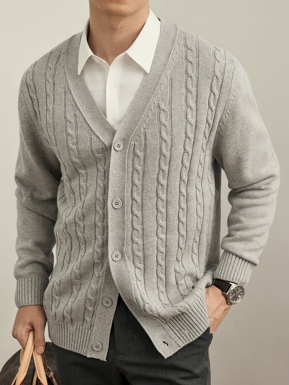 Urban Gents | Solid Knit Cardigan Sweater