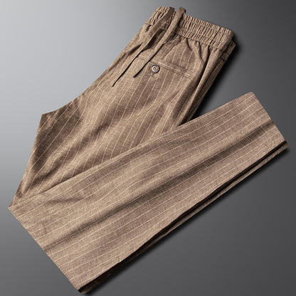 Urban Gents | Striped Linen Casual Pants