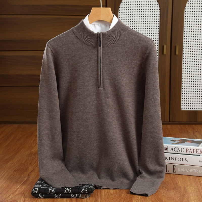 Urban Gents | Men's Half-Zip Worsted Wool Sweater