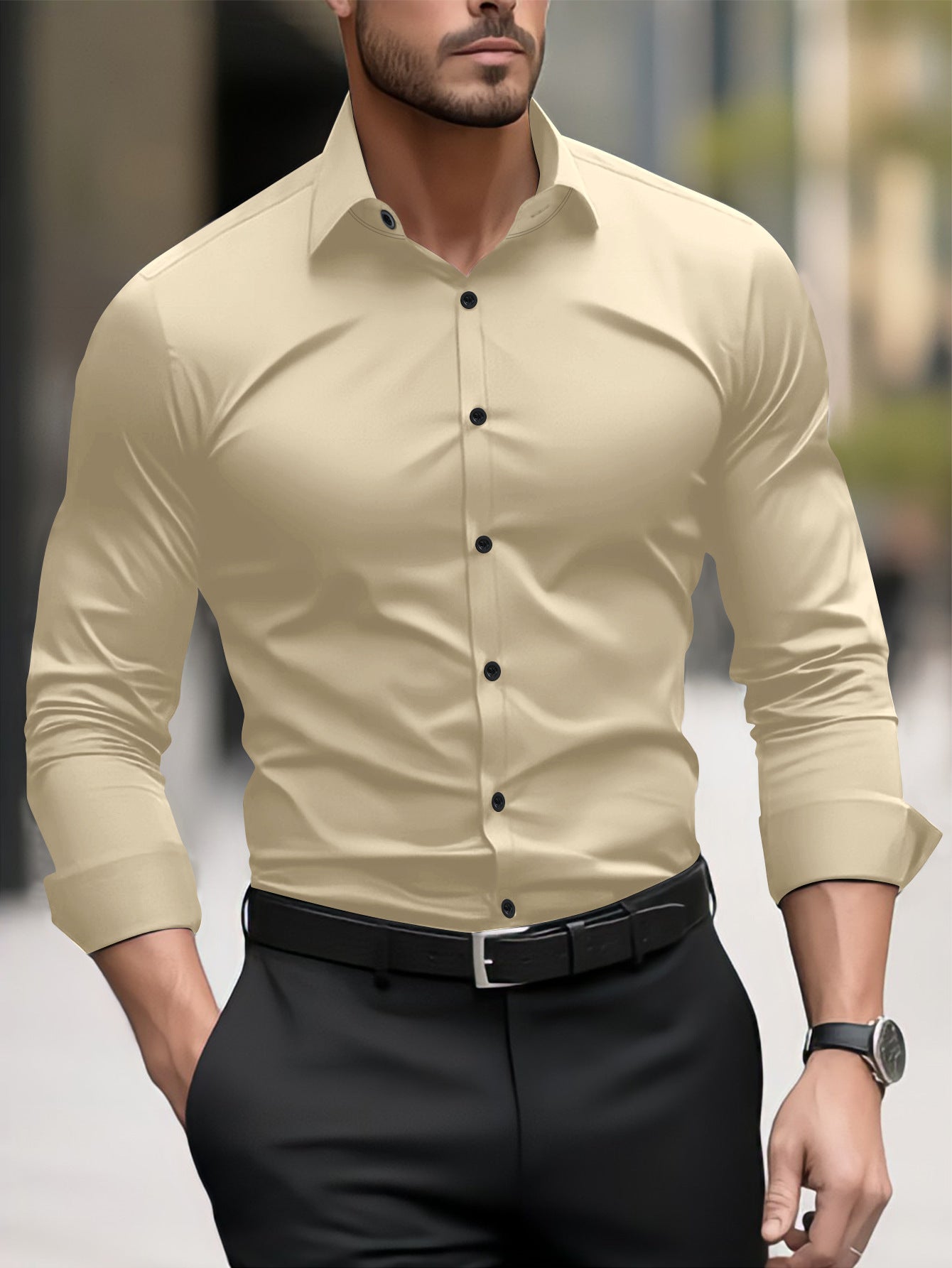 Urban Gents | Long Sleeved Business Casual Shirt