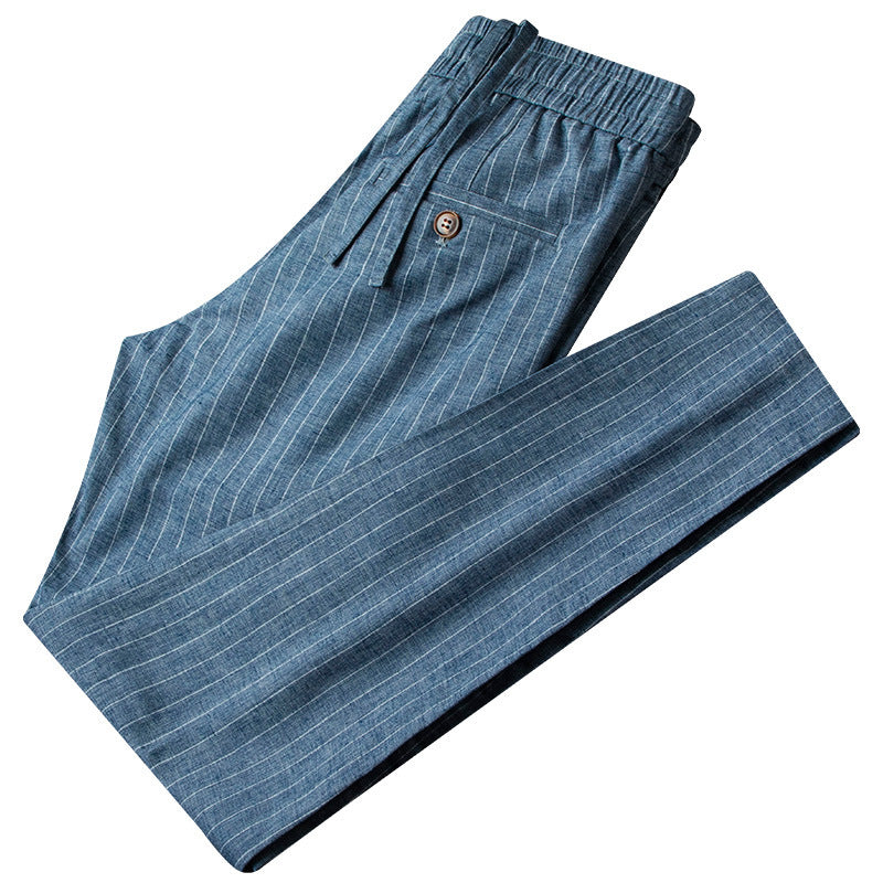 Urban Gents | Striped Linen Casual Pants