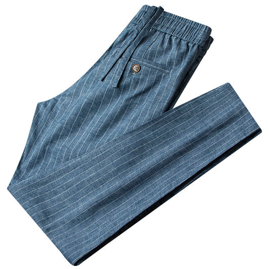 Urban Gents | Striped Linen Casual Pants