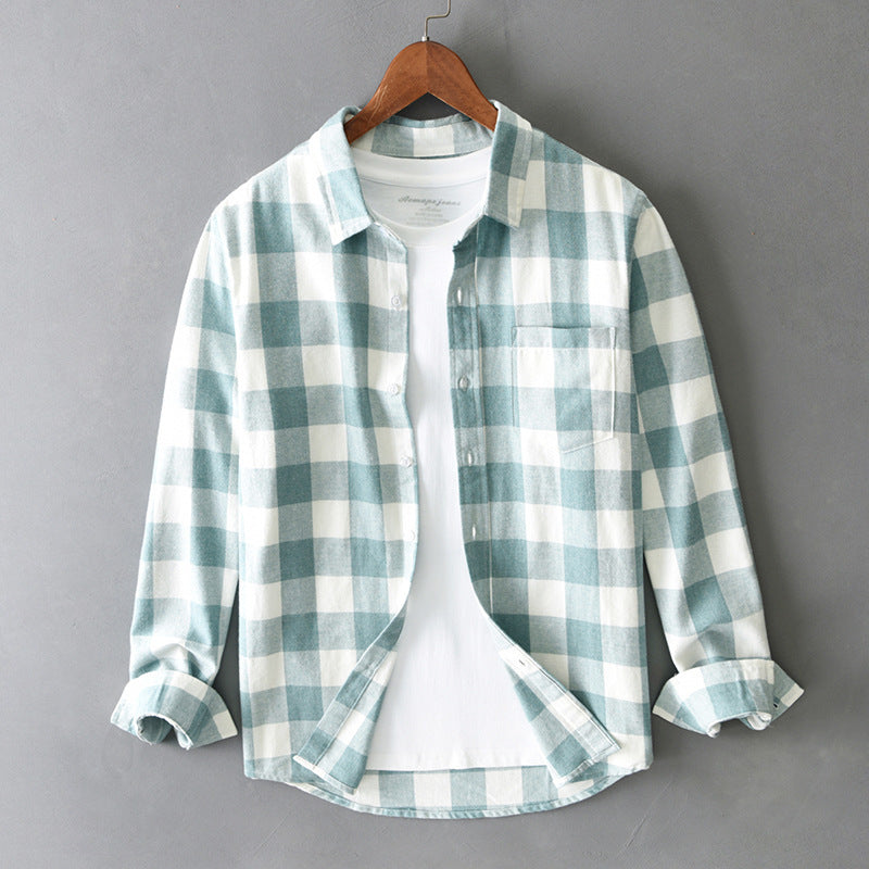 Classic checked long-sleeved shirt