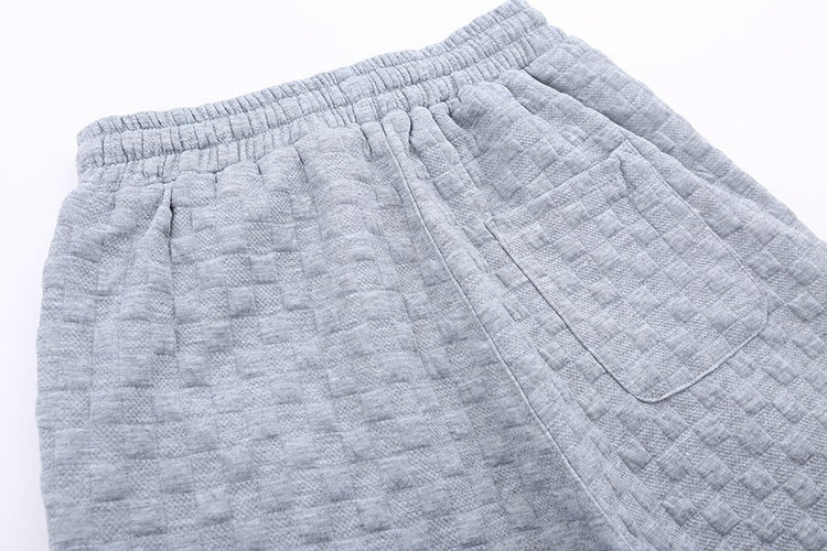 Loose Checkerboard Knit Trousers