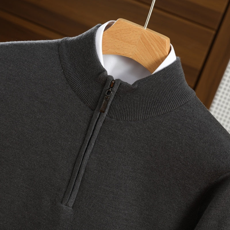 Urban Gents | Men's Half-Zip Worsted Wool Sweater