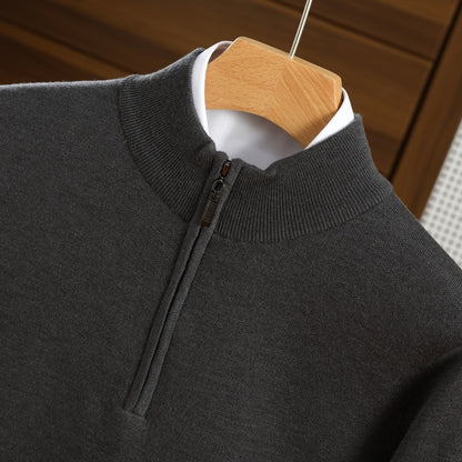 Urban Gents | Men's Half-Zip Worsted Wool Sweater