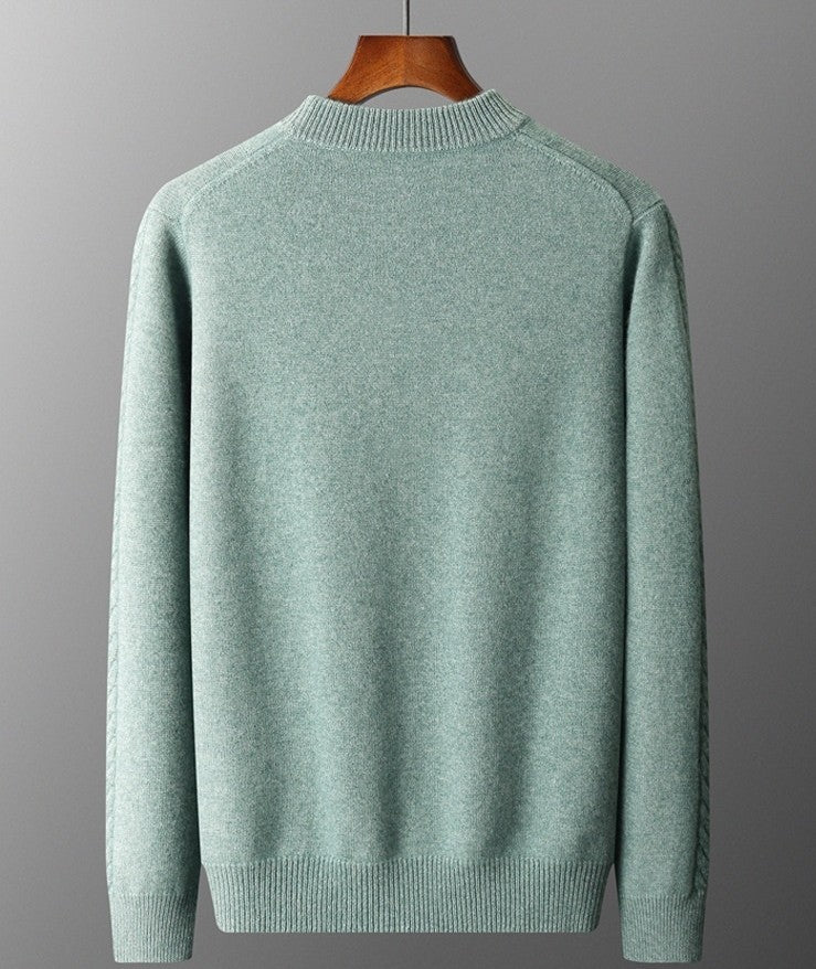Men's half-collar cashmere sweater long sleeve