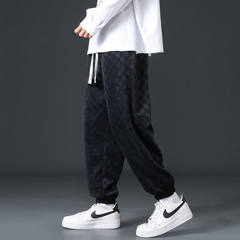 Checkerboard Corduroy Sweatpants