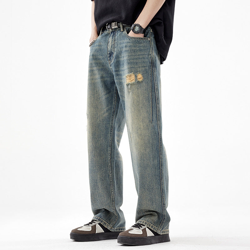 Urban Gents | Retro Wide-Leg Ripped Jeans