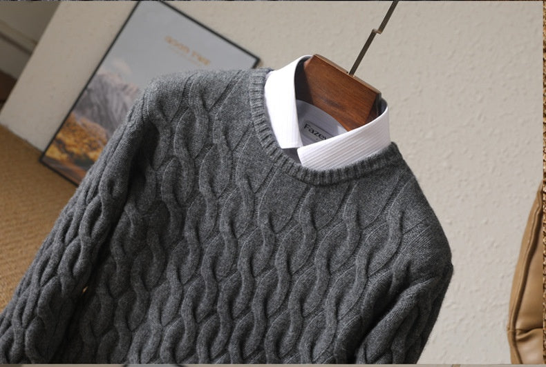Round Neck Casual Sweater for Men