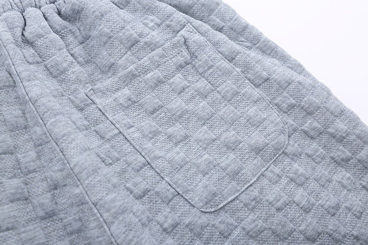 Loose Checkerboard Knit Trousers