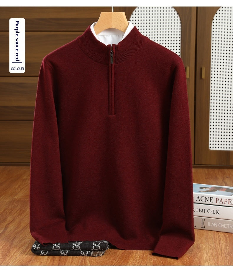 Urban Gents | Men's Half-Zip Worsted Wool Sweater