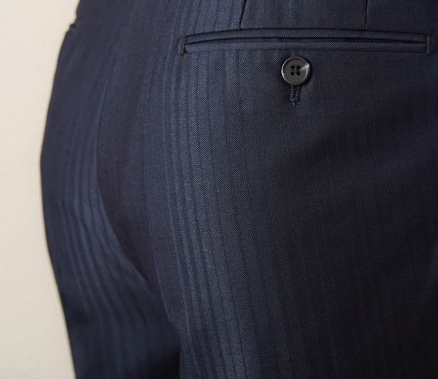 Striped High-Waist Suit Pants