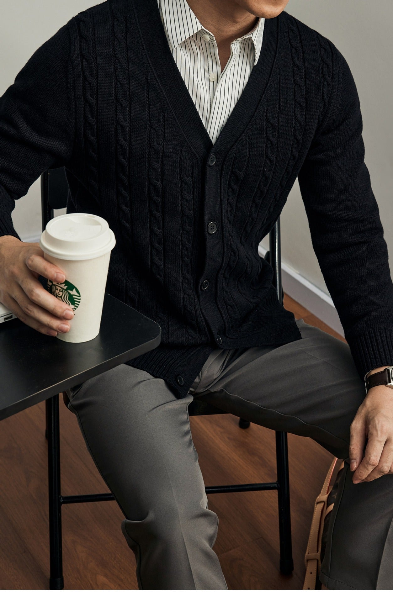 Urban Gents | Solid Knit Cardigan Sweater