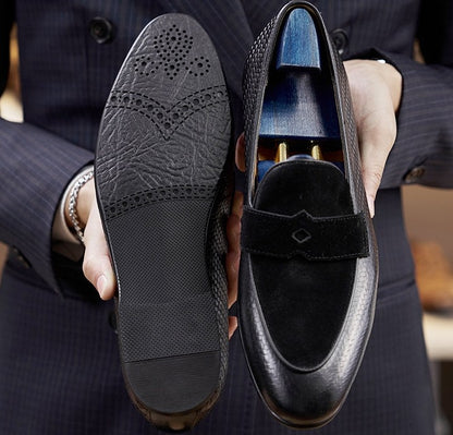 Structured leather loafers