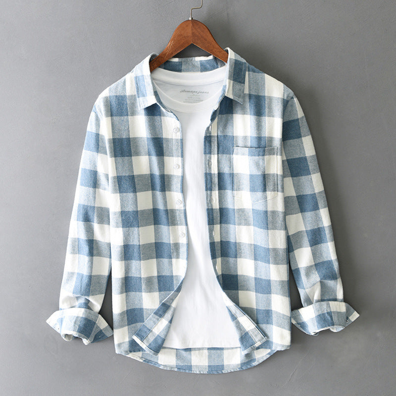 Classic checked long-sleeved shirt