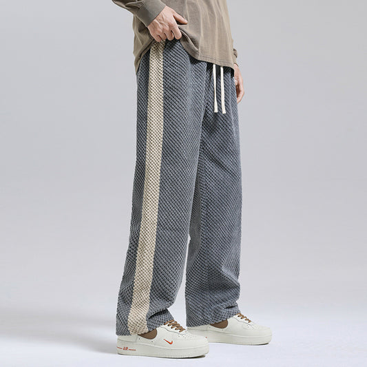 Street Style Contrast Panel Trousers