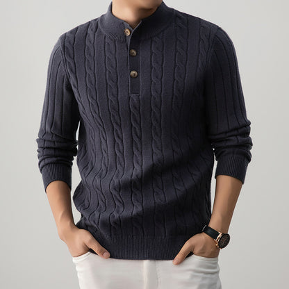 Cable Knit Henley Sweater