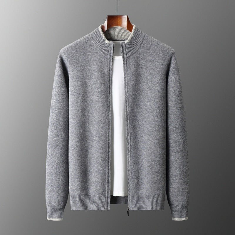 Urban Gents | Men's Half Turtleneck Zipper Cardigan Sweater