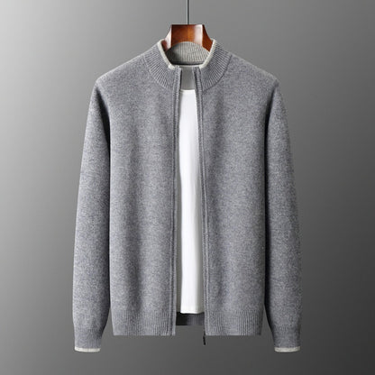 Urban Gents | Men's Half Turtleneck Zipper Cardigan Sweater