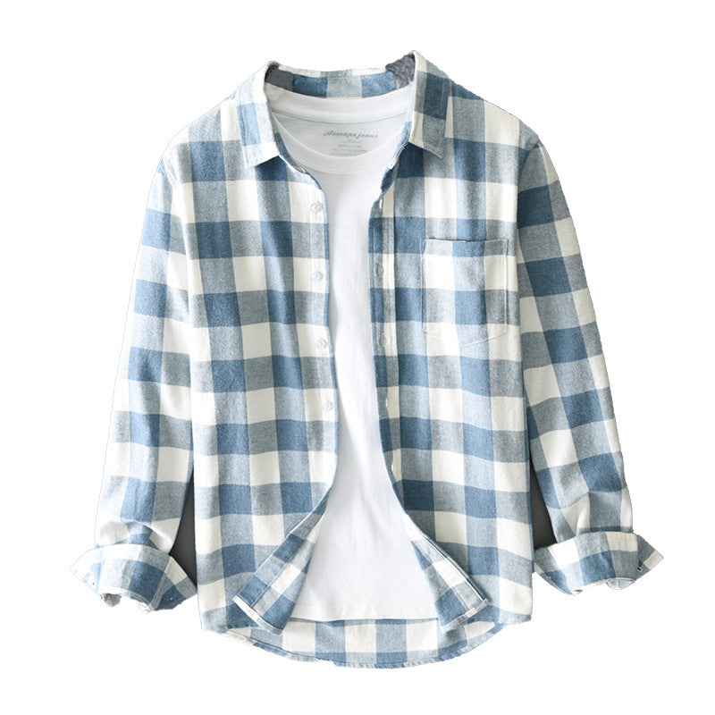 Classic checked long-sleeved shirt