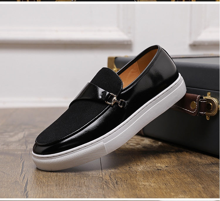 Men's slip-on leather leisure slippers