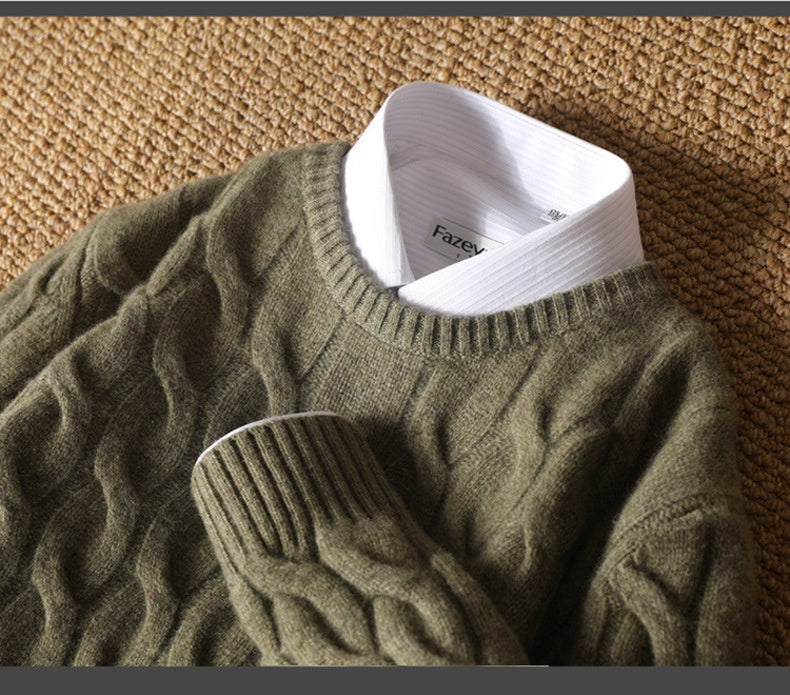 Round Neck Casual Sweater for Men