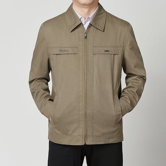 Cotton Casual Turn-Down Collar Jacket