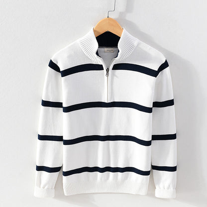 Men's Striped Half-Zip Sweater