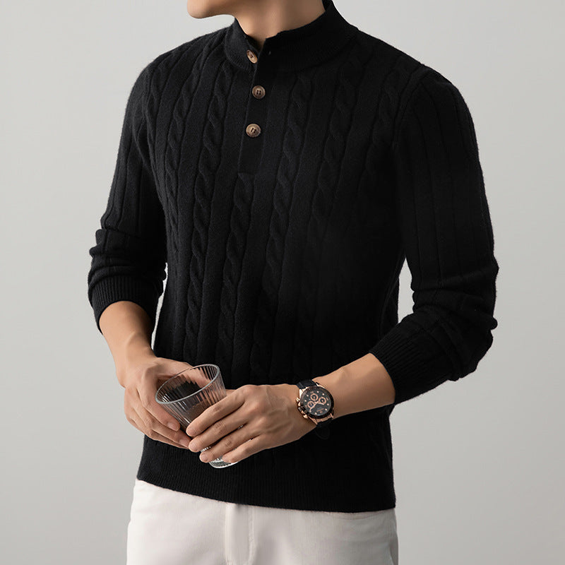 Cable Knit Henley Sweater