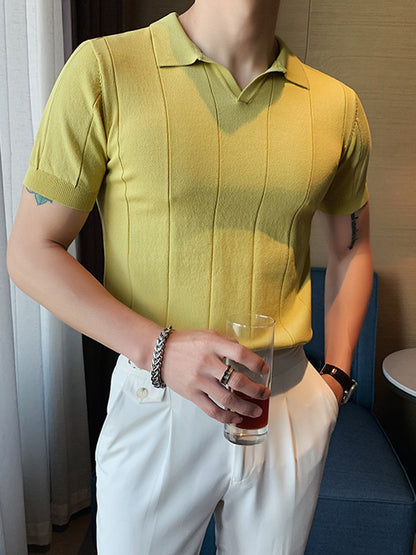 V-Neck Ice Silk Shirt