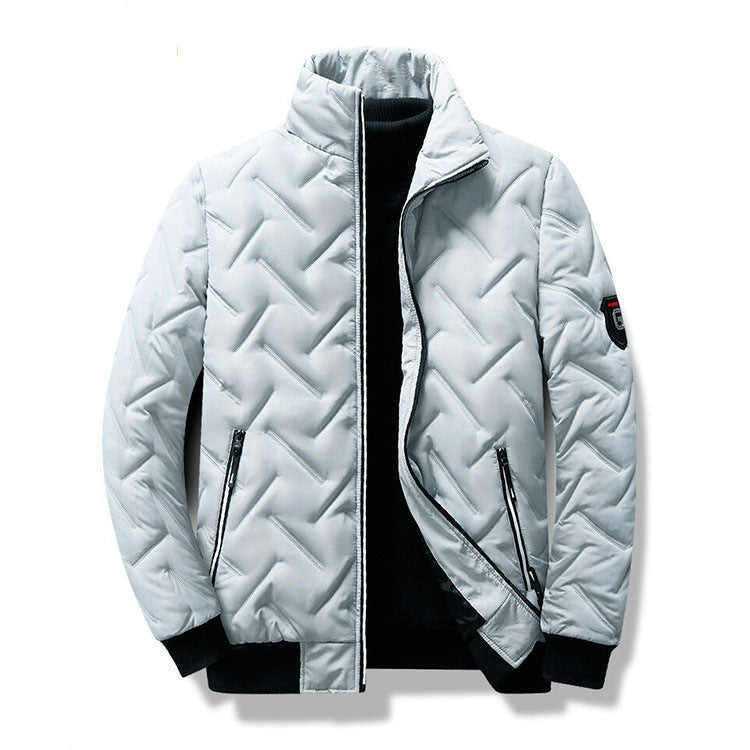 Short stand-up collar puffer jacket