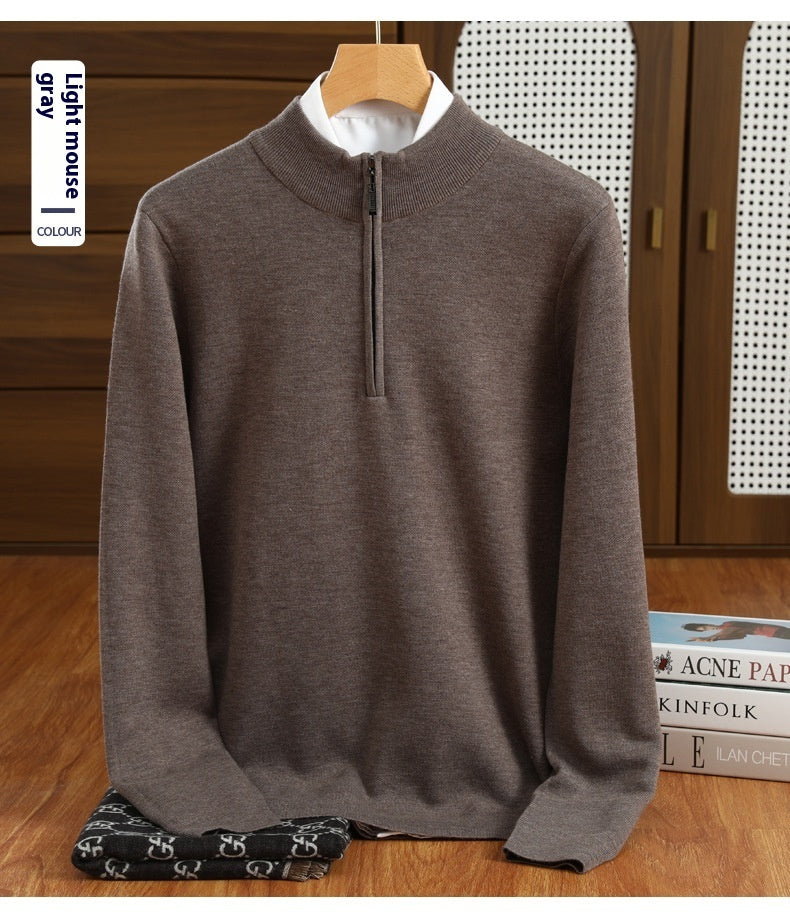 Urban Gents | Men's Half-Zip Worsted Wool Sweater