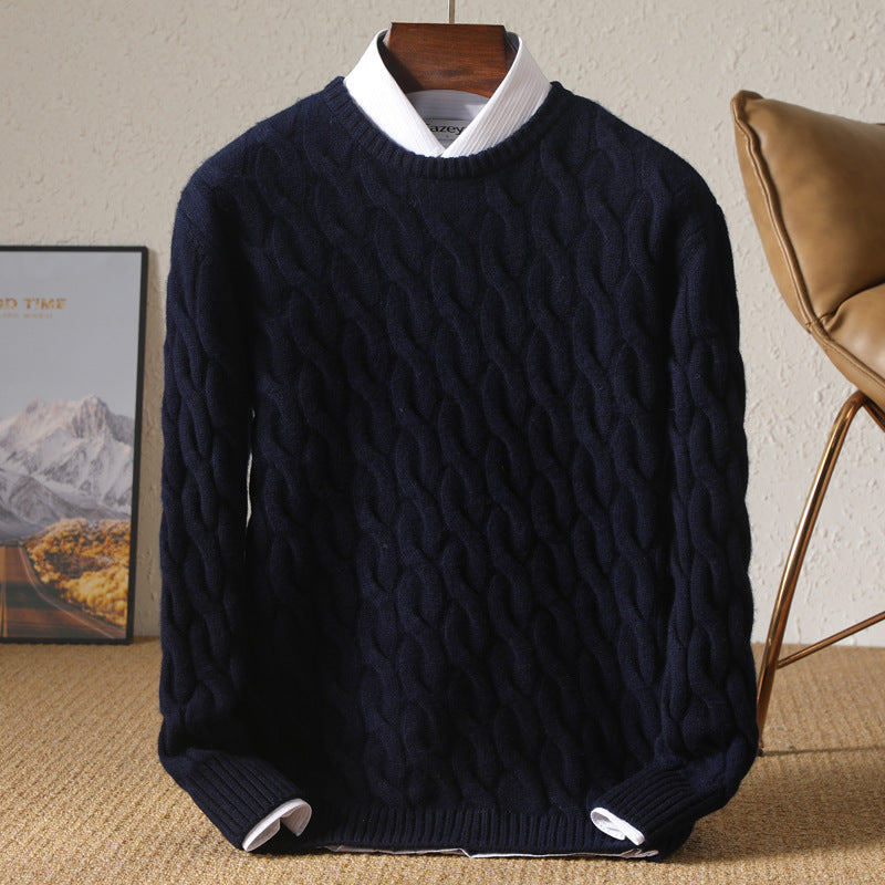 Round Neck Casual Sweater for Men