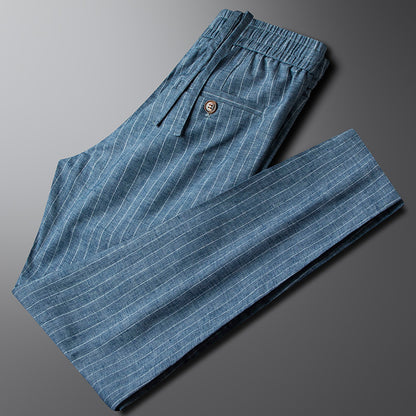 Urban Gents | Striped Linen Casual Pants