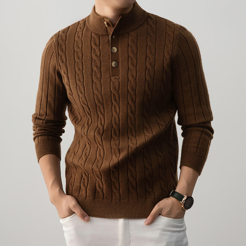Cable Knit Henley Sweater