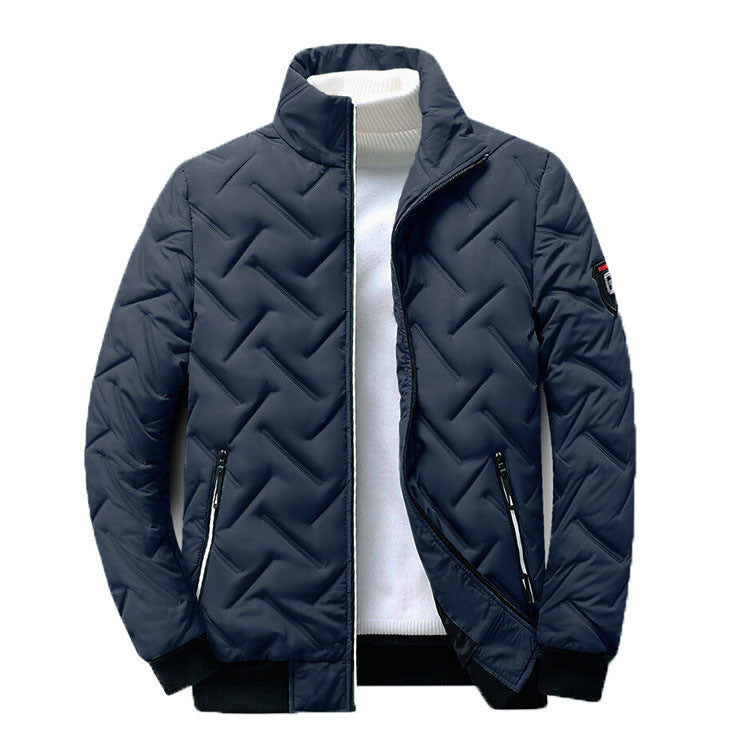 Short stand-up collar puffer jacket