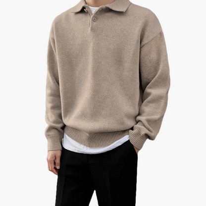 Urban Gents Men’s Lapel-Collar Jumper