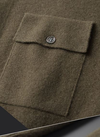 Urban Gents Wool Polo-Collar Cardigan