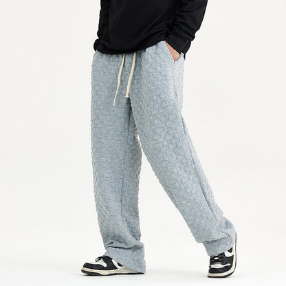 Loose Checkerboard Knit Trousers
