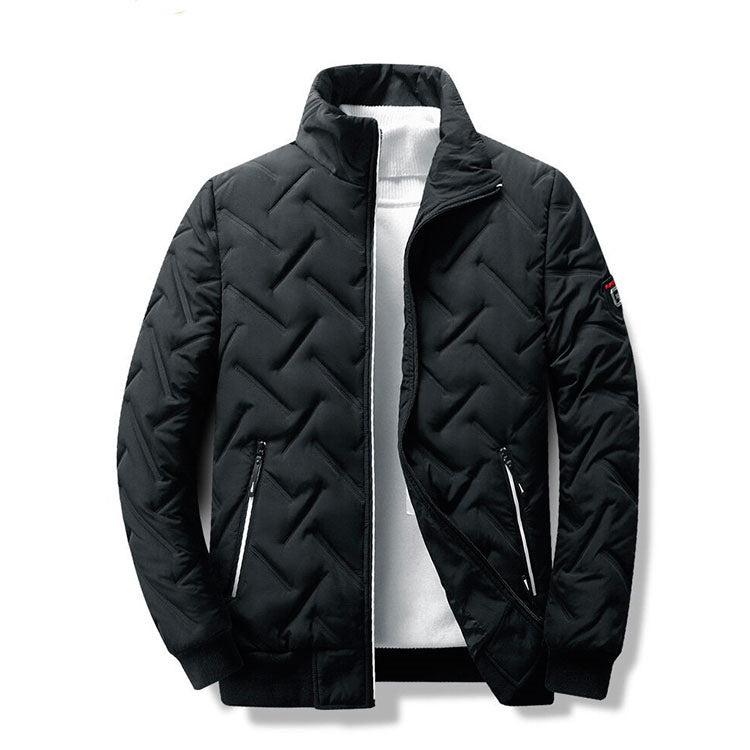 Short stand-up collar puffer jacket