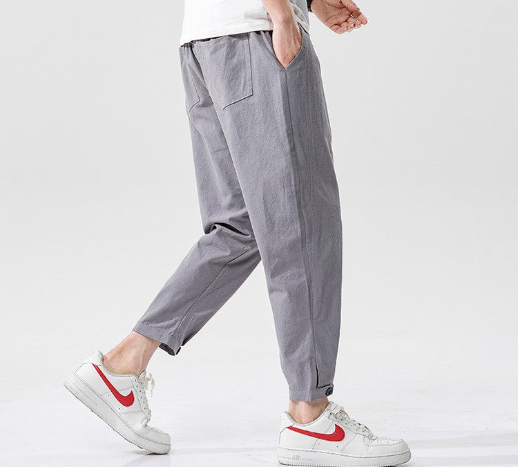 Cotton Linen Cropped Pants