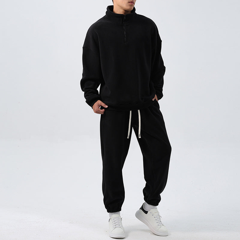Loose-fitting fleece tracksuit